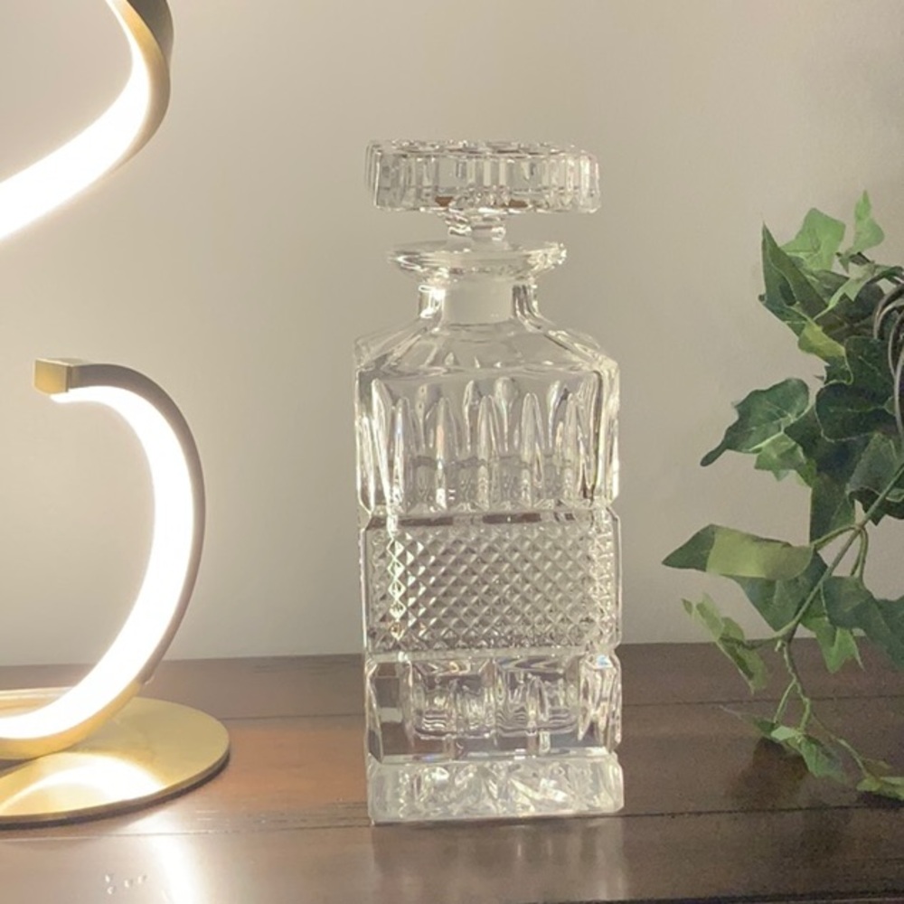 CLOSEOUT - Square, Cut Glass Decanter